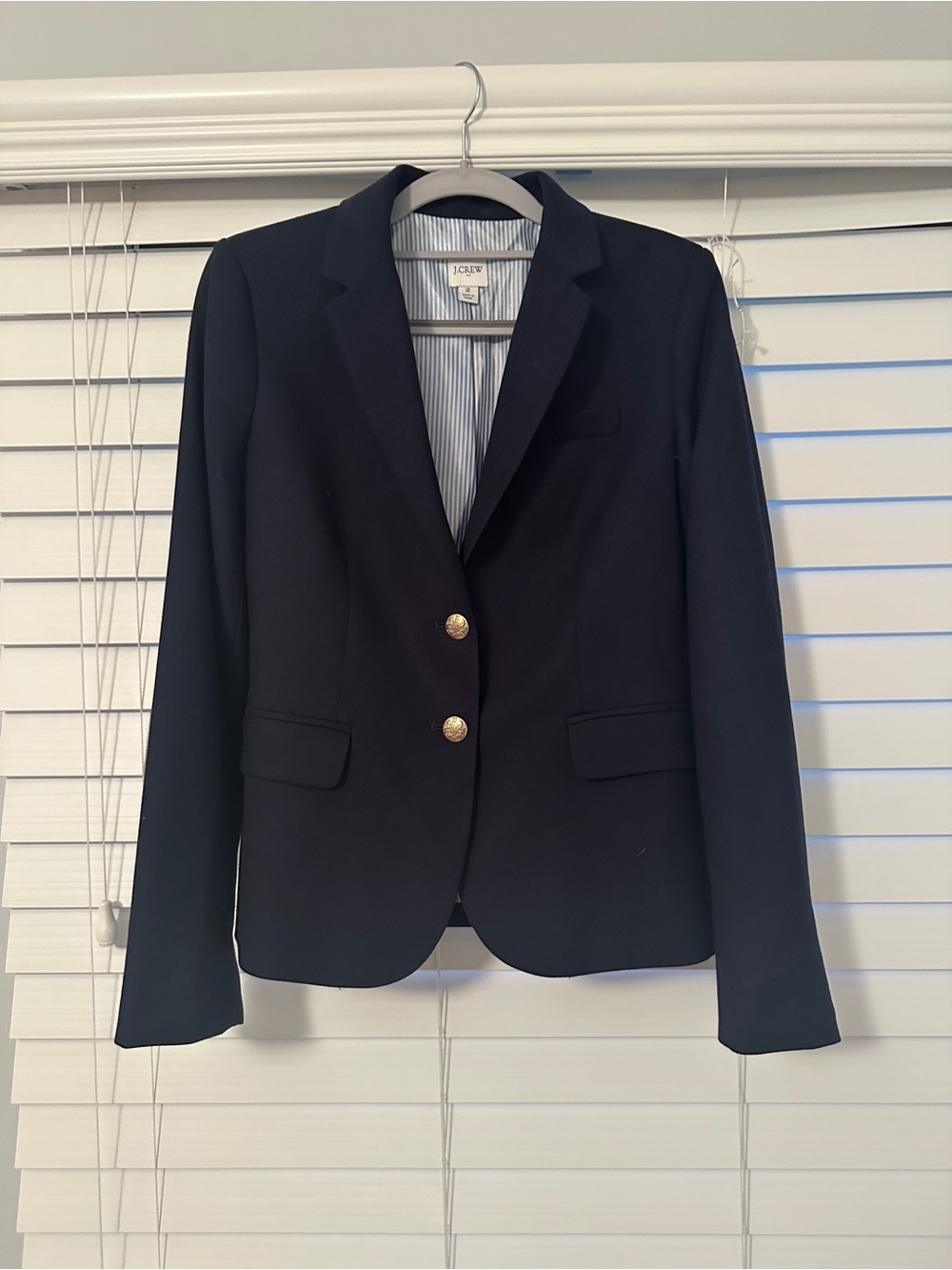 J. Crew Women's Navy Gold-Button Tailored Blazer